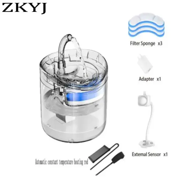 Automatic Cat Dog Water 2L Fountain With Faucet