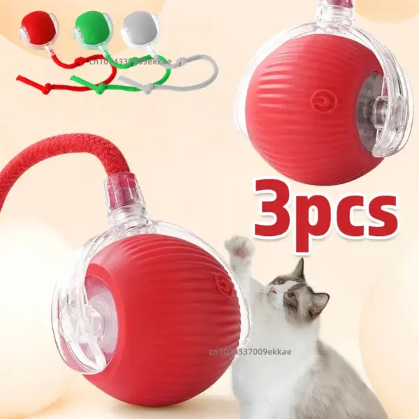 1~3pcs Cat Interactive Ball Toy Automatic Rolling Ball